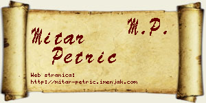 Mitar Petrić vizit kartica